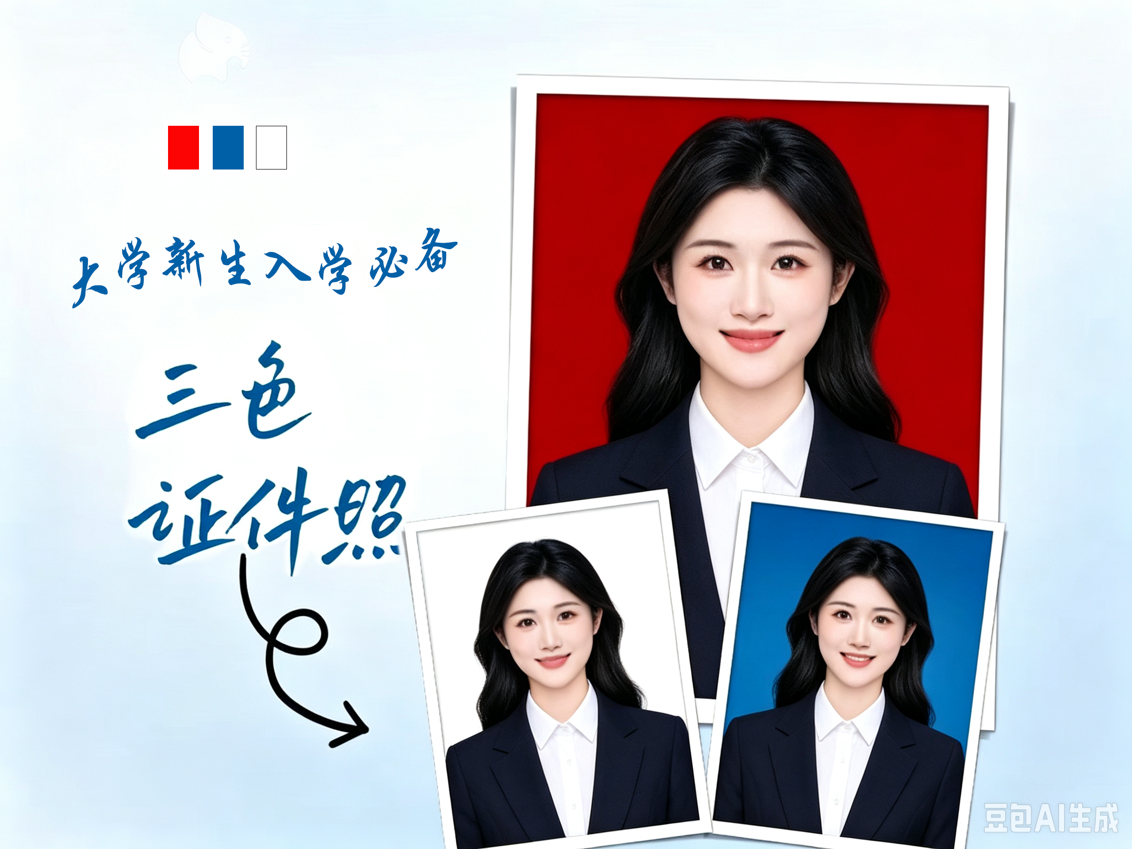 大学新生入学必备三色证件照
